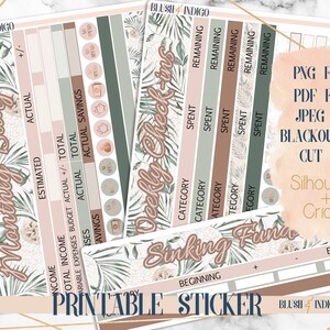 Oasis Printable Budget Sticker Kit / Planner Stickers (para Erin Condren ECLP y Recollection) - Budget Sticker For Planner