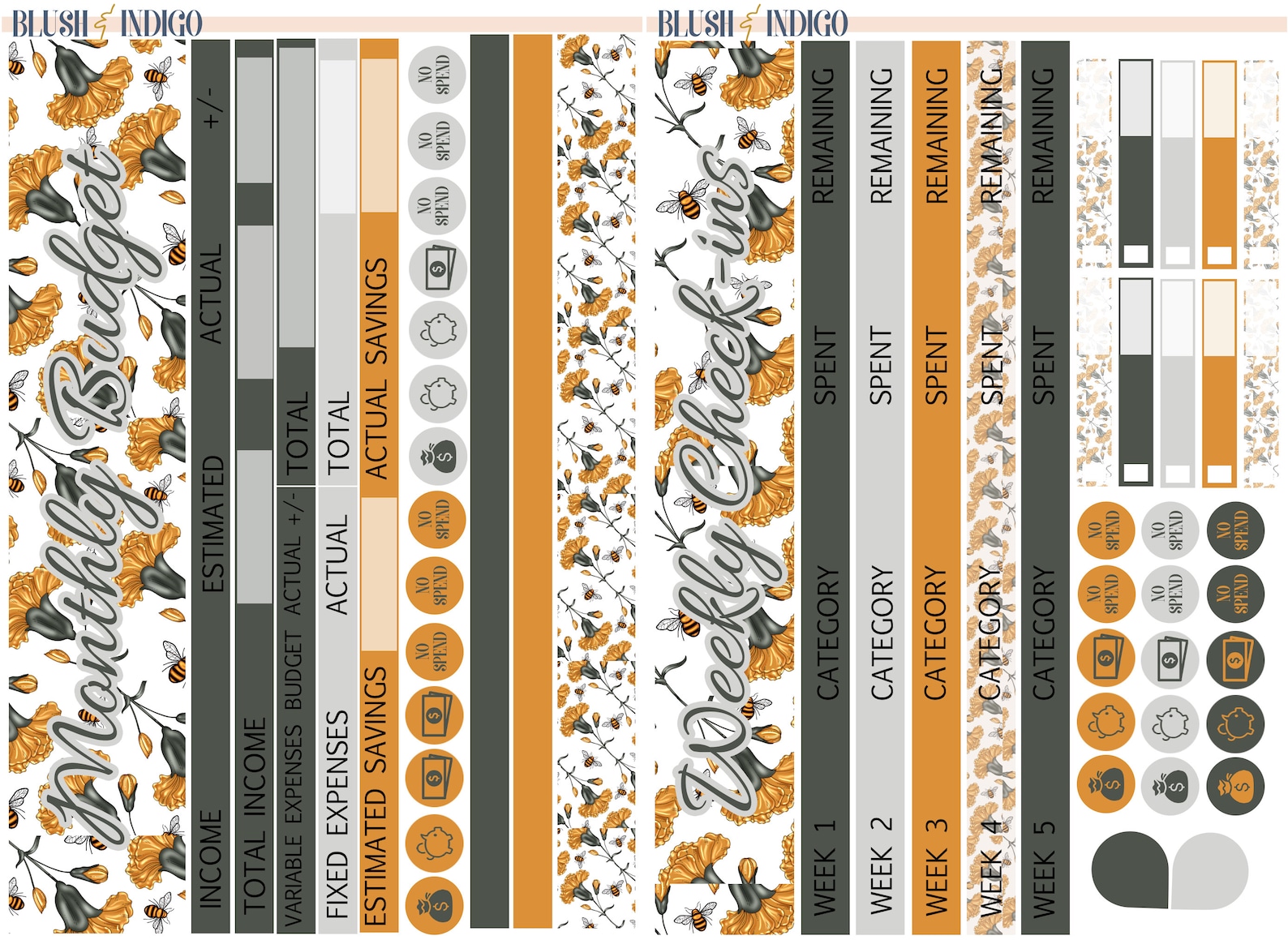 Printable Budget Sticker Kit | Planner Stickers (for Erin Condren ECLP ...