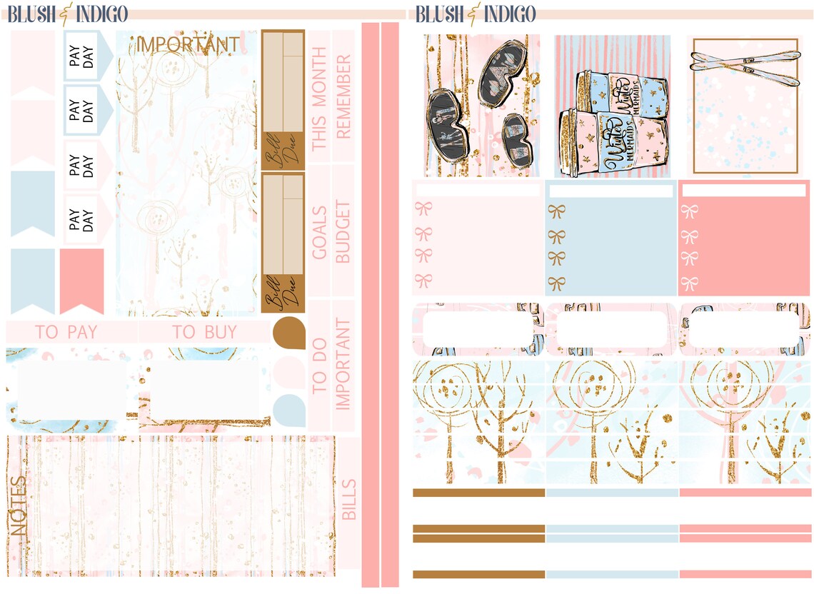 Snow Day Printable Planner Stickers, Printable Monthly Stickers Kit ...