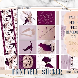 Spooktacular - Naklejki do wydrukowania na Halloween, pionowy zestaw do planowania tygodniowego pasuje do Erin Condren i Recollection, PNG Cricut Silhouette