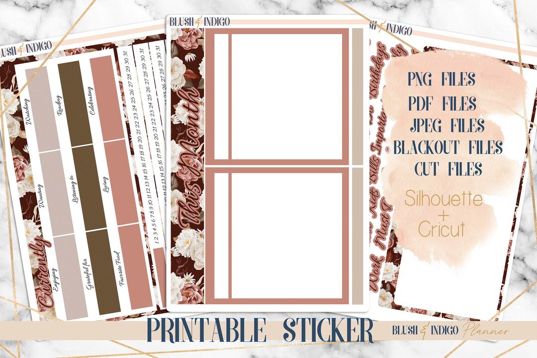 Rose Garden Printable Notes Page - Dashboard Page Kit | Planner ...