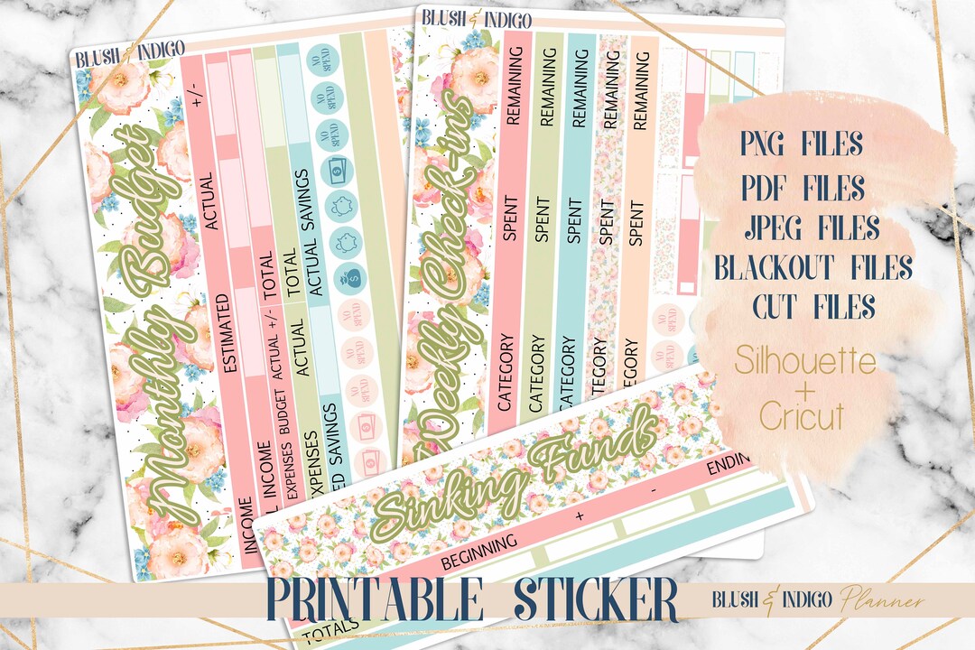 Spring Time Printable Budget Sticker Kit | Planner Stickers (for Erin ...