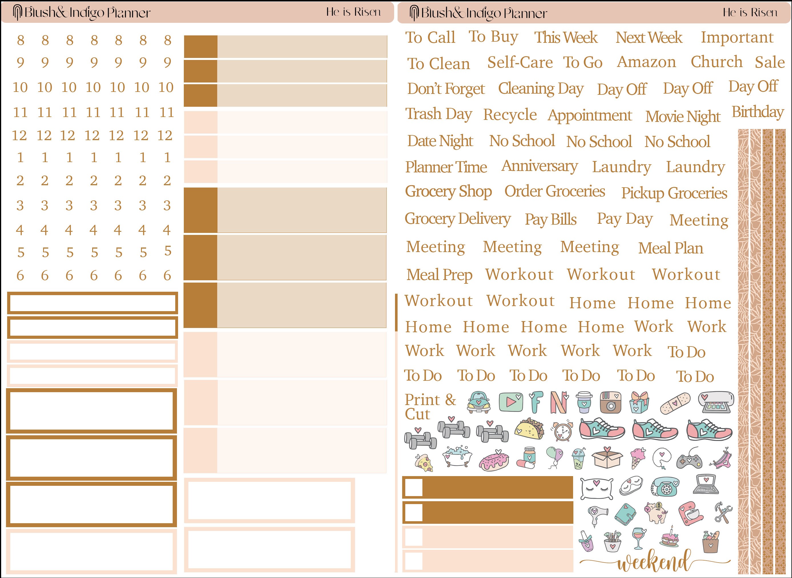 He is Risen | Printable Compact Vertical Weekly Planner Stickers A5 ...