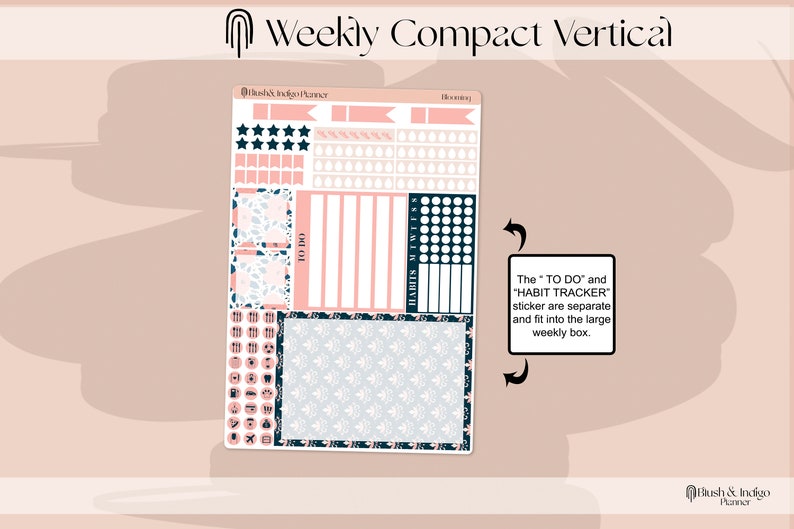 Blooming | Printable Compact Vertical Weekly Planner Stickers A5 | Erin ...