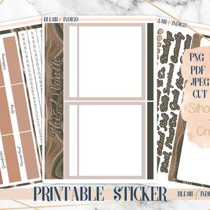 Notas mensuales imprimibles - Kit de página del tablero / Pegatinas del planificador (para Erin Condren ECLP y Recuerdo) Colección Noel / Página de notas