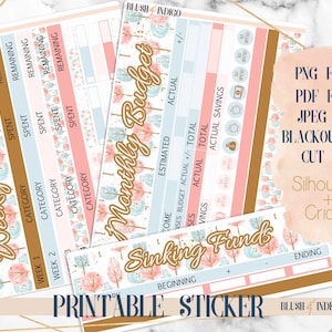 Kit de pegatinas de presupuesto imprimibles para el día de nieve / pegatinas del planificador (para Erin Condren ECLP y Recollection) - Cutfile para Cricut y Silhouette