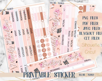 Girl Boss Printable Budget Sticker Kit | Planner Stickers (for Erin Condren ECLP and Recollection)  - Cutfile for Cricut and Silhouette