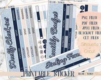 Printable Budget Sticker Kit | Planner Stickers (for Erin Condren ECLP and Recollection) FIRST SNOW Collection