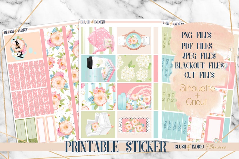 Spring Time Printable Planner Stickers, Printable Weekly Stickers Kit ...