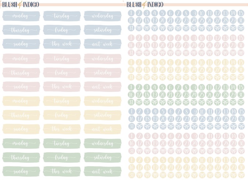 Printable PASTEL FUNCTIONAL Set Planner Stickers Erin Condren | Etsy