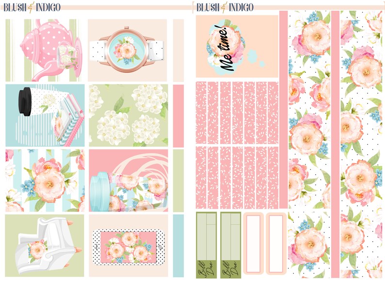 Spring Time Printable Planner Stickers, Printable Weekly Stickers Kit ...