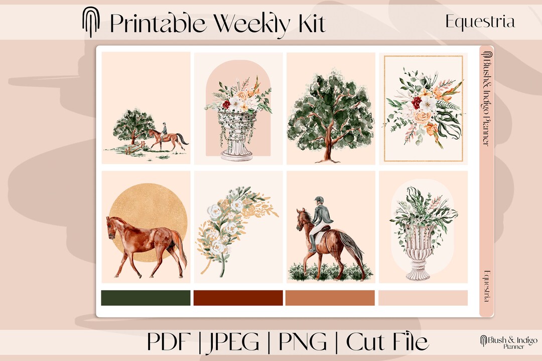 Equestria Printable Planner Stickers, Vertical Weekly Kit, Fits Erin ...