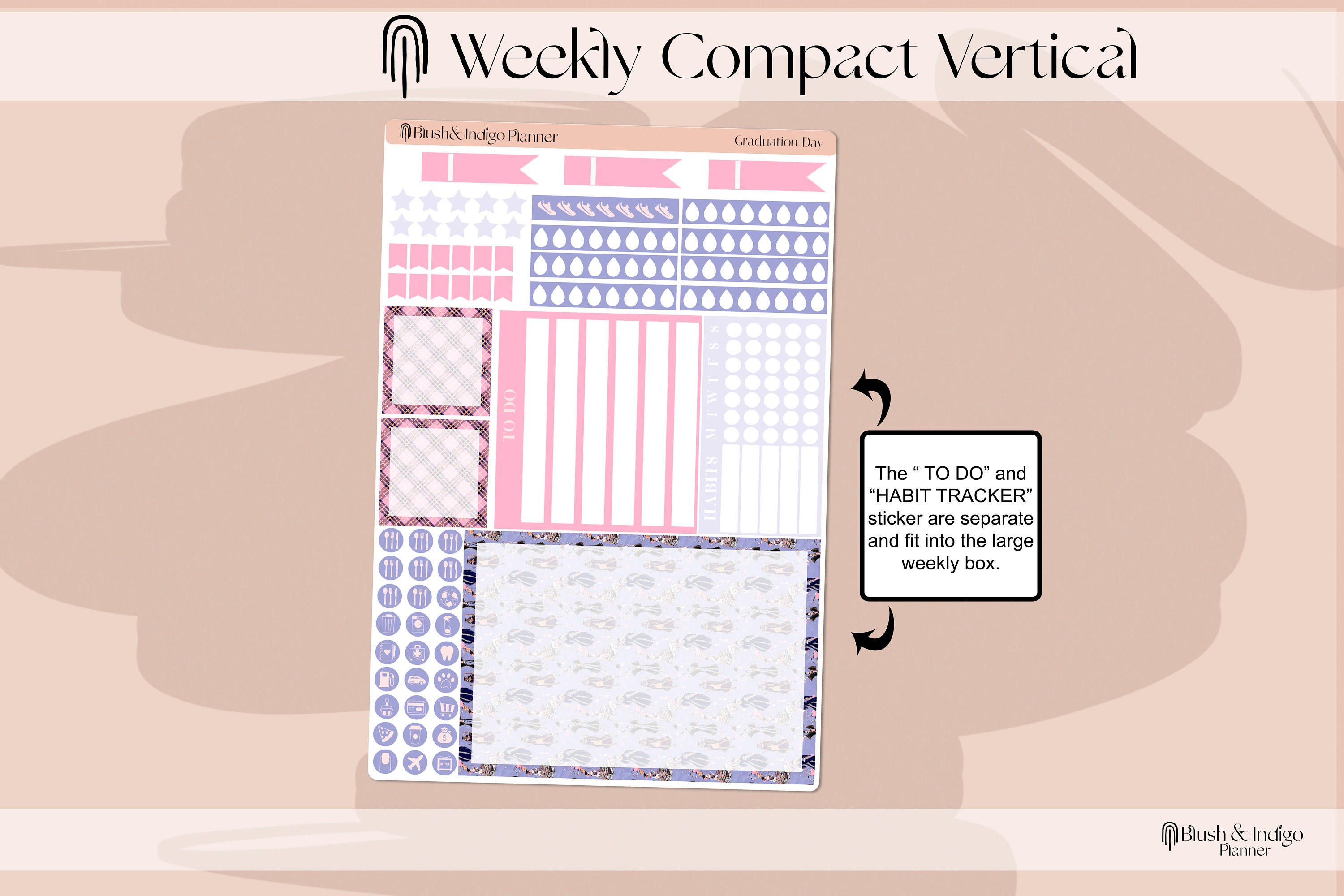 Graduation Day | Printable Compact Vertical Weekly Planner Stickers A5 ...