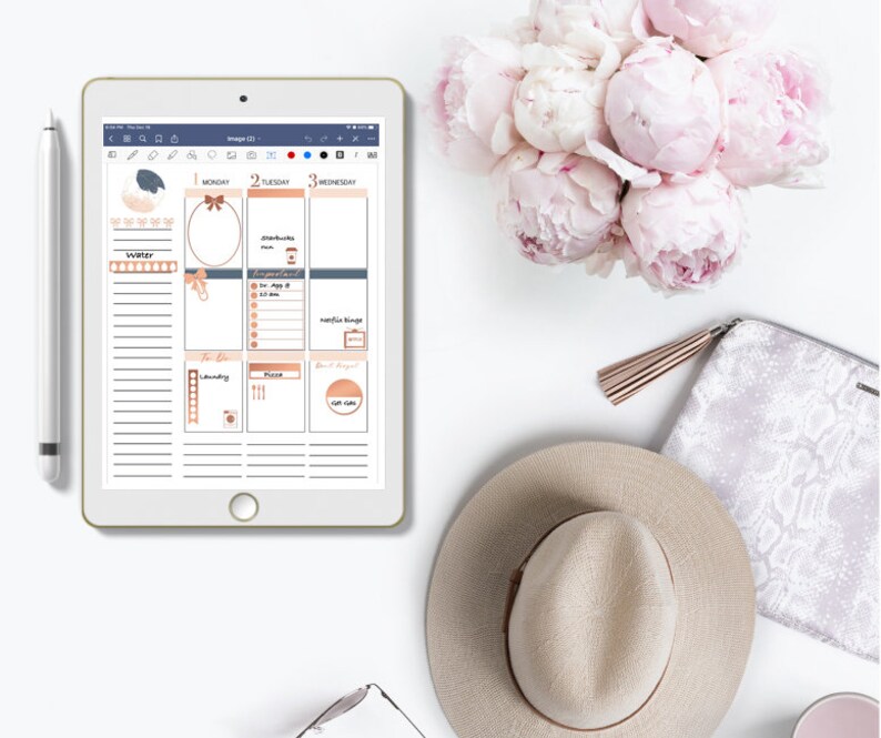 Rose Gold Functional and Deco Digital Sticker Kit | Goodnotes & iPad ...