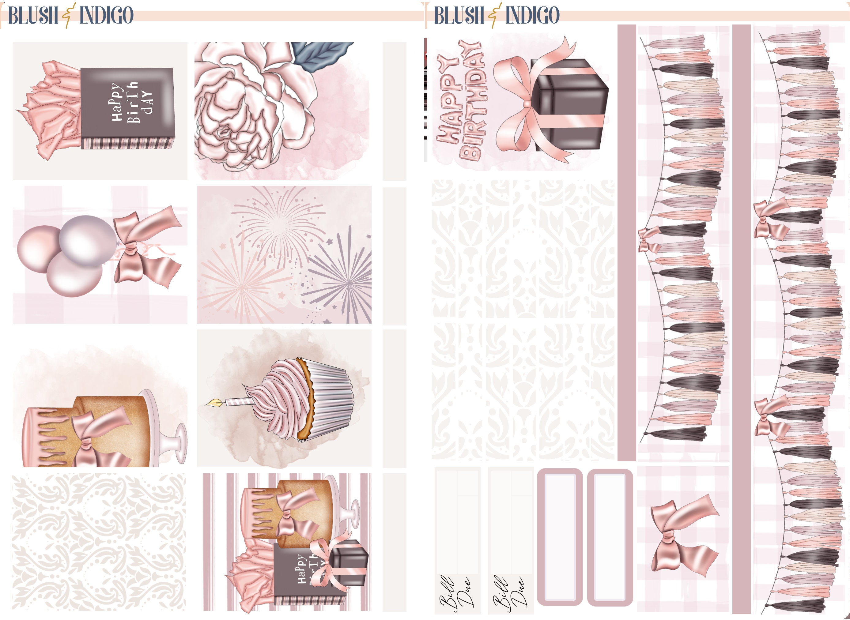 Birthday Printable Planner Stickers Printable Weekly Stickers - Etsy