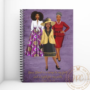 Sermon Notes Journal, Bible Study Notes, Church Notes, Scripture Journal, Spiral Journal, African American Women, Black Girl Gifts