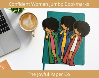 The Confident Woman Bookmarks, Bookmarks for Women, Jumbo Bookmarks, Reading Accessories, Black Girl Gifts