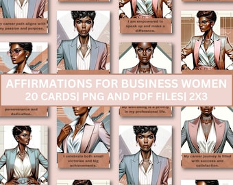 Cartes de vœux pour femmes afro-américaines | Cartes de méditation | Invites du journal| Téléchargement numérique