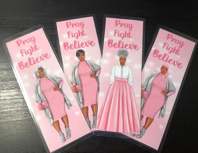 Breast Cancer Awareness Bookmarks Pray Fight | Etsy