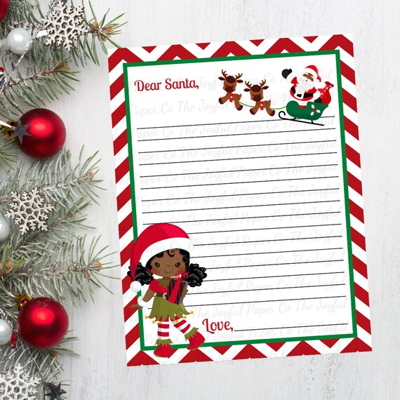 Letter to Santa Printable, Elf Christmas Wish List, Dear