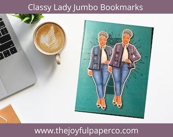 Classy Lady Bookmarks, Bookmarks for Women, Jumbo Bookmarks, Reading Accessories, Black Girl Gifts