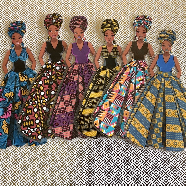 Ankara Women Head Wrap Bookmarks, Bookmarks for Women, Jumbo Bookmarks, Reading Accessories, Black Girl Gifts