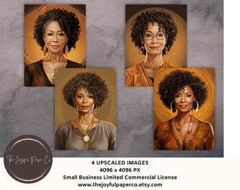 Seasoned Divas African American Clipart, Black Girl Clipart, Private Label Rights, Small Business Commercial Use License