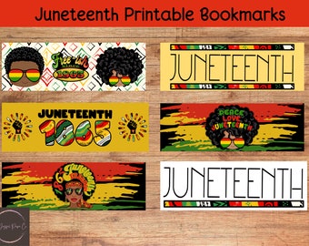 Juneteenth Printable Bookmarks II, Juneteenth Pattern Bookmarks, Digital Bookmarks, Digital Download