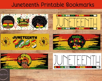 Juneteenth afdrukbare bladwijzers II, Juneteenth patroonbladwijzers, digitale bladwijzers, digitale download