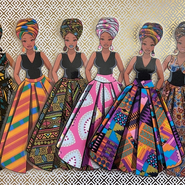 Marcapáginas Ankara para mujer con turbante II, Marcapáginas para mujer, Marcapáginas gigantes, Accesorios de lectura, Regalos para chicas negras