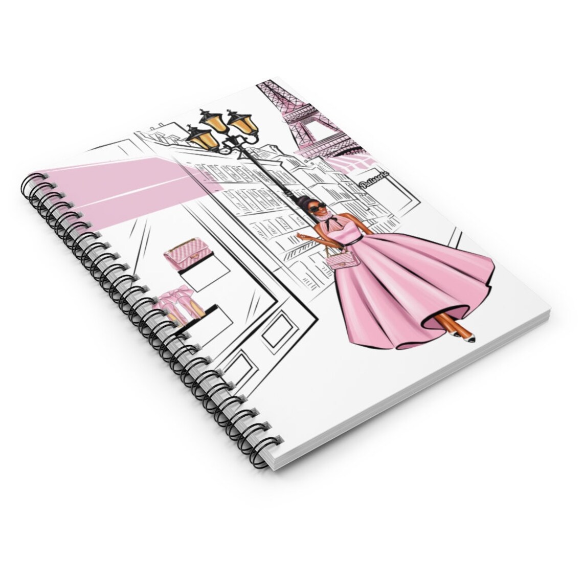 Exploring Paris in Pink Spiral Notebook Ruled Line Journal - Etsy