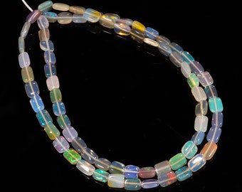 Opal Beads, Ethiopian Opal Radiant Gemstone Beads, Flashy Fire Opal Beads, October Birthstone, Multi Fire Ethiopian Opal Smooth Beads S-2025