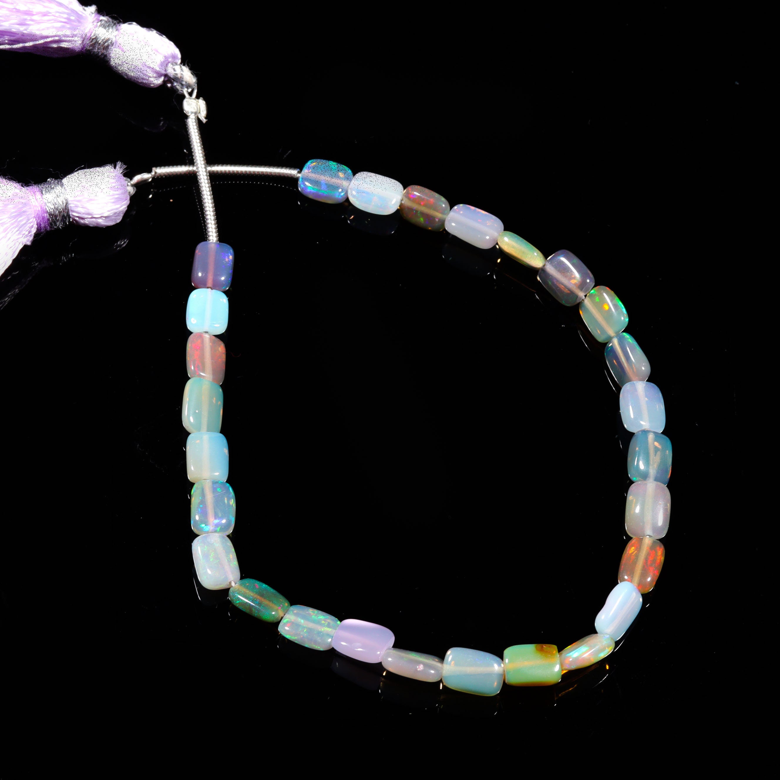 Opal Beads, Natural Ethiopian Opal Chiclet Beads, Opal Beads Gemstone Multi Fire Opal, Flashy Fire Opal Jewelry Making Stone, Beads, S-934