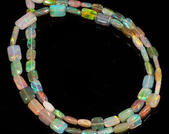 Ethiopian Opal Radiant Gemstone Beads, Opal Beads, Flashy Fire Opal, October Birthstone, Multi Fire Ethiopian Opal Smooth Beads, S-2024