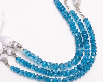 Sky Blue Topaz Faceted Rondelle Briolettes Gemstone 4X3To6X4 mm High Quality Sky Blue Topaz Rondelle Beads US-929