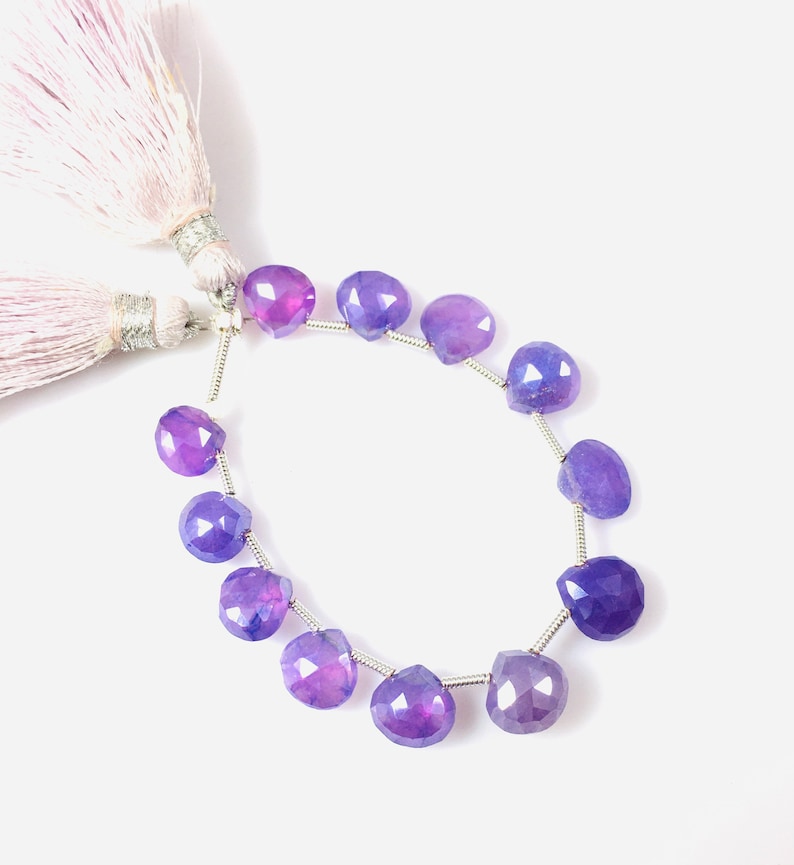 U 80 Heart Shape Faceted Briolettes For Jewelry Making 29 Crt 9x8x6MM Exclusive Blue Mystic Quartz Faceted Beads Loose Gemstone