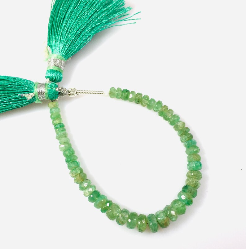 Emerald rondelle beads Emerald beads strand Natural Emerald beads Emerald plain beads Emerald smooth rondelle shape beads Emerald beads