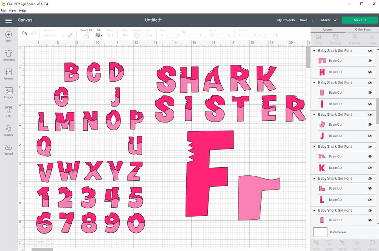 Baby shark svg shark bite girl SVG PNG files font alphabet ...