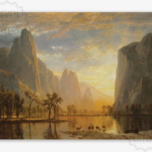 Vintage Kunstdruck Poster Art Download Antique Print DIGITALDRUCK Ölgemälde druckbare Wand Kunst Bierstadt Malerei Landschaft Print