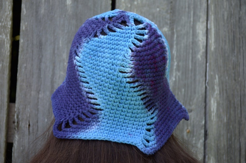 Crochet Sunhat Size Ladies MediumLarge Tie Dye Sunhat; Summer Hat; Tropical Sun