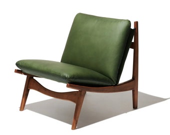 Armchair - Mid century chair modern, Accent chair, Leather club chair, Lounge chair, chaise longue