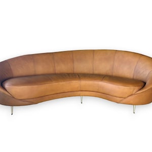 Sofa zakrzywiona, sofa dwuosobowa w stylu mid-century modern, okrągła sofa podłogowa do salonu i przedpokoju