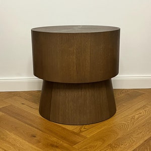 Oak round coffee table, Side coffee table, Unique coffee table, Wood coffee table, Minimalist oak table, Original coffee table