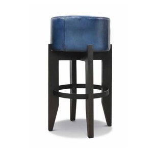 Hand Polished Buffalo Leather Bar Stool - Counter Height