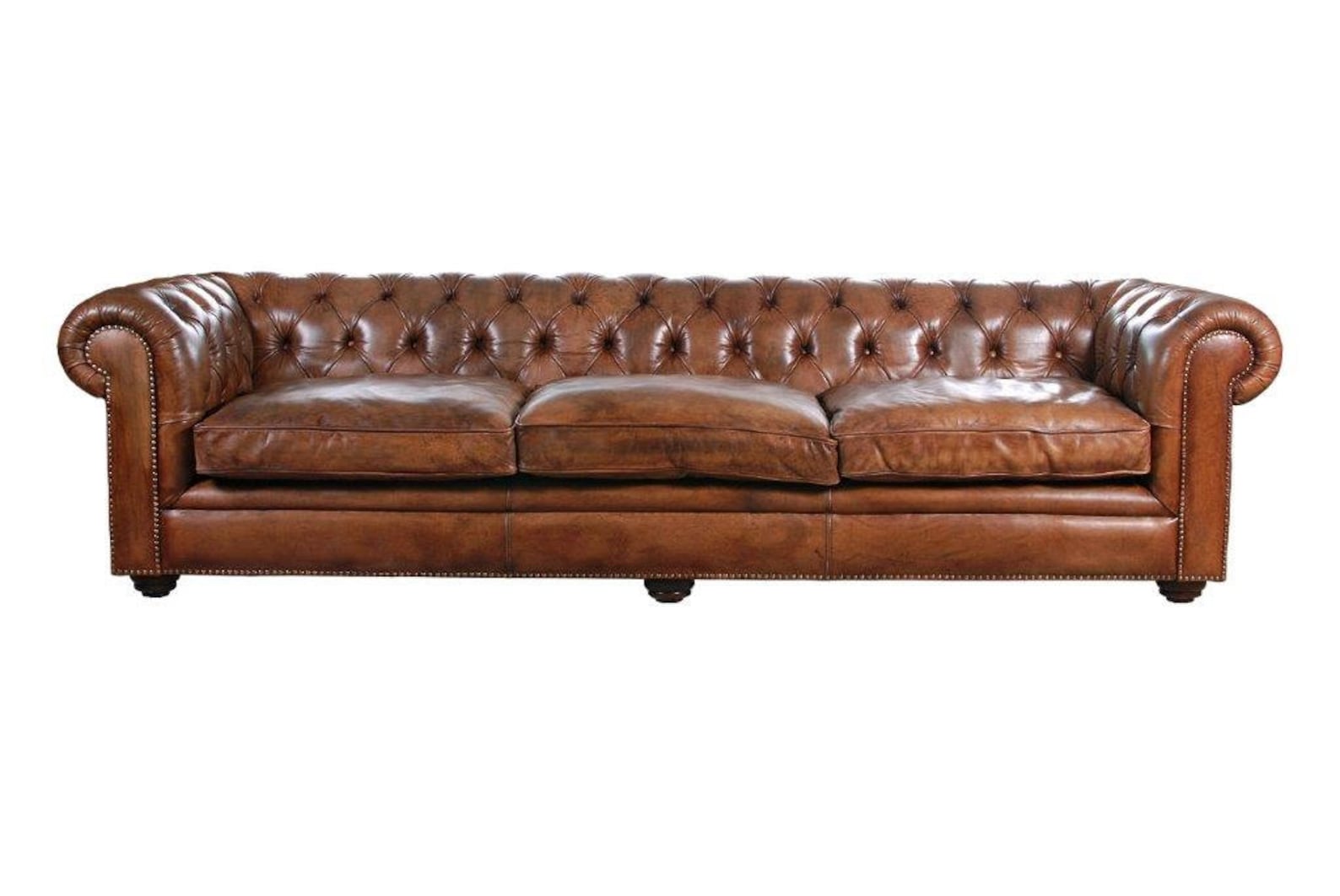 Buffalo cuero Couch sofá Chesterfield estilo tufted 3 sea de Etsy