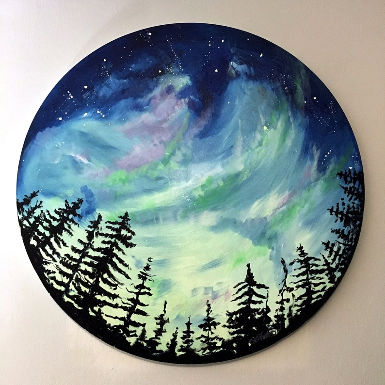 Northern Lights Painting Etsy