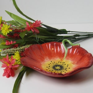 Vintage Poppy Bowl Hand Painted by California Ceramics