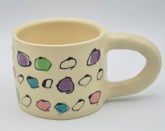 Modern Pattern Ceramic Mug, Large Coffee Mug, Wheel Thrown Pottery Stoneware Mug, Ceramic Jumbo Mug, Pottery Coffee Mug, Ready to Ship
