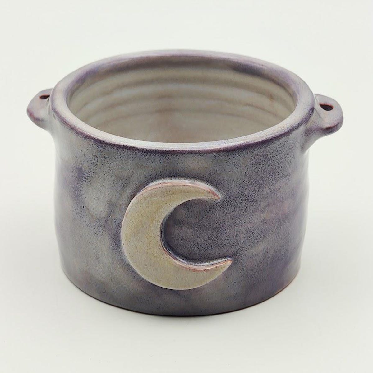 Purple Moon Jar, Ceramic Jar, Crescent Moon Altar Jar, Moon Salt Cellar, Decorative Jar, Pottery Candle Holder, Ready to Ship - Etsy
