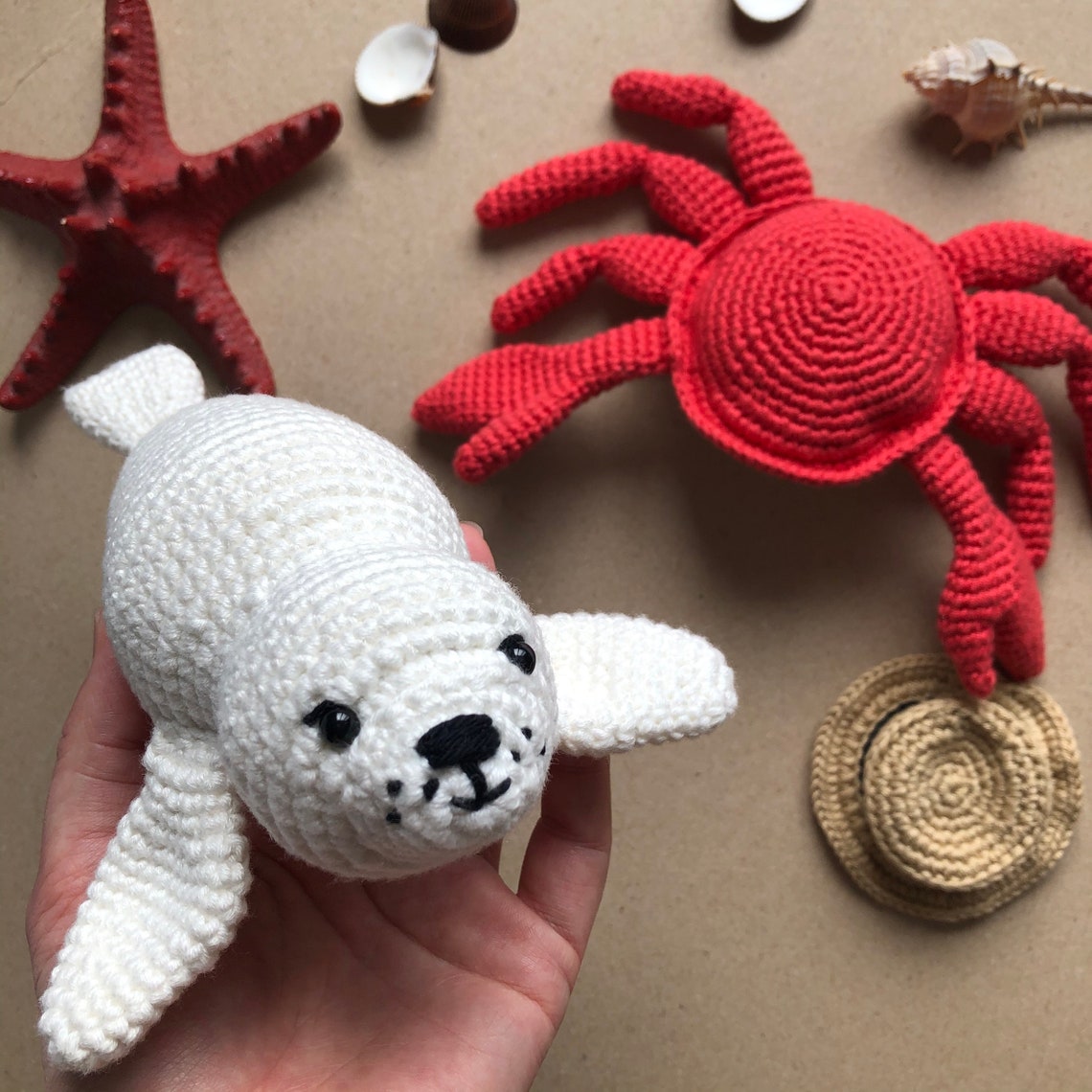Crochet pattern set amigurumi sea creatures crochet ocean baby Etsy